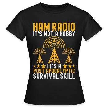 Ham Radio Ham Radio Operator - Women's T-Shirt - black - Front - AI Model Female 172 dark (172cm)