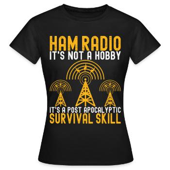 Ham Radio Ham Radio Operator - Women's T-Shirt - black - Front - AI Model Female 172 dark (172cm)