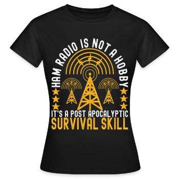 Ham Radio Ham Radio Operator - Women's T-Shirt - black - Front - AI Model Female 172 dark (172cm)