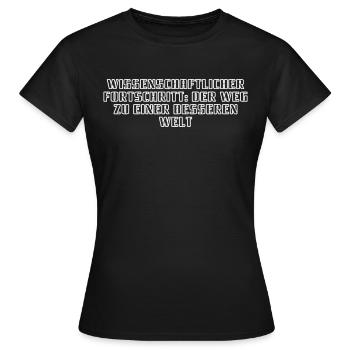 Wissenschaft - Wissenschaftlicher Fortschritt: - Frauen T-Shirt - Schwarz - Vorne - AI Model Female 172 dark (172cm)