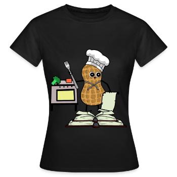 Peanut Cookbook Hobby Chef Cuisinière de cuisine - T-shirt Femme - noir - Devant - AI Model Female 172 dark (172cm)