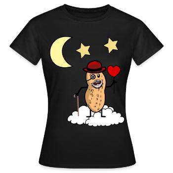 Peanut Grandpa Heaven Jensei’s Death Cloud Reincarnation - T-shirt Femme - noir - Devant - AI Model Female 172 dark (172cm)