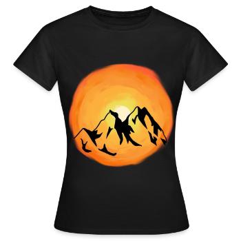 Sunshine Mountains Mountain Summit Mountaineer Alm - Women's T-Shirt - black - Front - AI Model Female 172 dark (172cm)