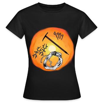 Sunshine Mountain Sports Escalade Carabiners Descente en rappel - T-shirt Femme - noir - Devant - AI Model Female 172 dark (172cm)