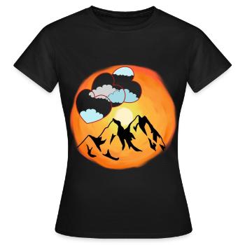 Sunshine Nature lover Mountaineer Herz Alm - Women's T-Shirt - black - Front - AI Model Female 172 dark (172cm)