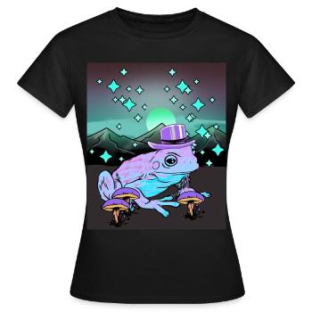 Grenouille magique Grenouilles Crapaud Amphibien Occulte - T-shirt Femme - noir - Devant - AI Model Female 172 dark (172cm)