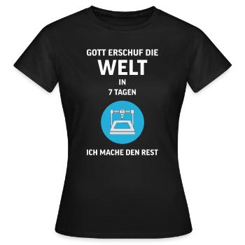 3D Druck Printing CAD PLA Filament 3d drucken - Frauen T-Shirt - Schwarz - Vorne - AI Model Female 172 dark (172cm)