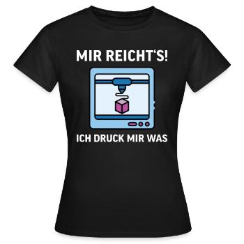 3D Druck Printing CAD PLA Filament 3d drucken - Frauen T-Shirt - Schwarz - Vorne - AI Model Female 172 dark (172cm)