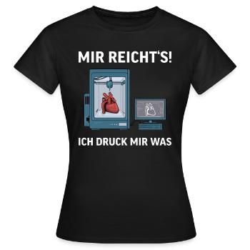 3D Druck Printing CAD PLA Filament 3d drucken - Frauen T-Shirt - Schwarz - Vorne - AI Model Female 172 dark (172cm)