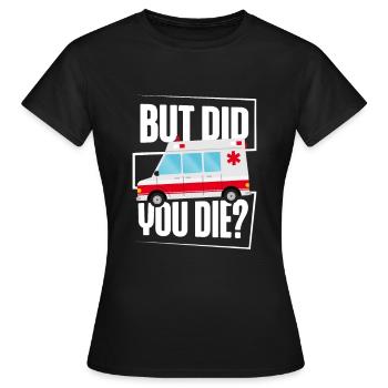 Ambulancier Ambulancier Ambulancier Médical Emt - T-shirt Femme - noir - Devant - AI Model Female 172 dark (172cm)