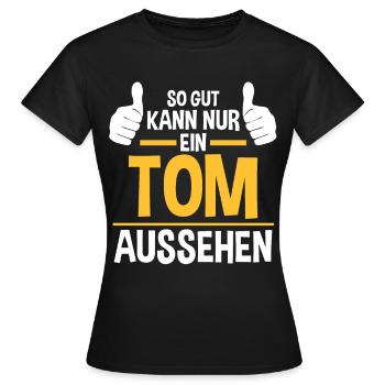 Tom - Frauen T-Shirt - Schwarz - Vorne - AI Model Female 172 dark (172cm)