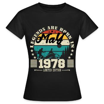 Mai 1978 Geburtstagsgeschenk Mai 1978. Mai 1978. - Frauen T-Shirt - Schwarz - Vorne - AI Model Female 172 dark (172cm)