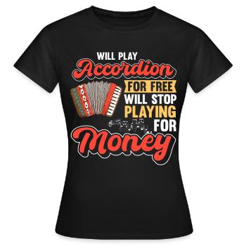 Accordion Polka Accordion Squeeze Box - Women's T-Shirt - black - Front - AI Model Female 172 dark (172cm)