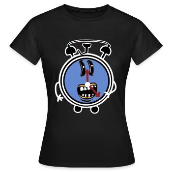 Cloches Réveil Temps Fatigué lève-tard paresseux - T-shirt Femme - noir - Devant - AI Model Female 172 dark (172cm)