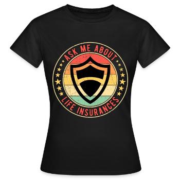 Agent d’assurance Vendeur d’assurance - T-shirt Femme - noir - Devant - AI Model Female 172 dark (172cm)
