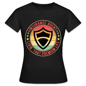 Vendeur d’assurance Agent d’assurance - T-shirt Femme - noir - Devant - AI Model Female 172 dark (172cm)