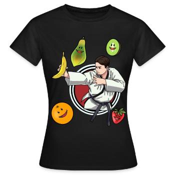 Self-Défense Vitamines Fruit Judo Fruit Victoire - T-shirt Femme - noir - Devant - AI Model Female 172 dark (172cm)