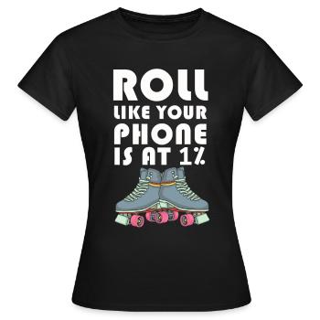Inline Skater - Frauen T-Shirt - Schwarz - Vorne - AI Model Female 172 dark (172cm)