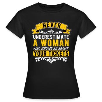 Assurance commis aux assurances - T-shirt Femme - noir - Devant - AI Model Female 172 dark (172cm)
