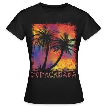 Palmier coloré Copacabana Paradise Rio Beach Ocean - T-shirt Femme - noir - Devant - AI Model Female 172 dark (172cm)
