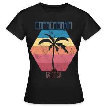 Copacabana Palm Rio de Janeiro Holiday Sea Beach - T-shirt Femme - noir - Devant - AI Model Female 172 dark (172cm)