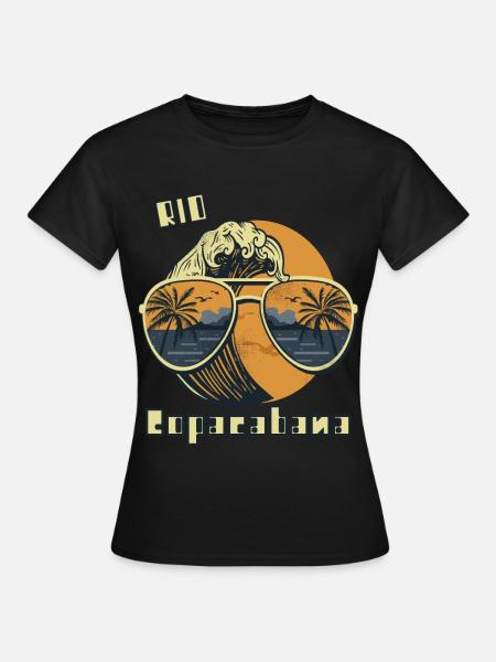 Sonnenbrillen Rio Copacabana Surfen Urlaub Ozean S - Frauen T-Shirt - Schwarz
