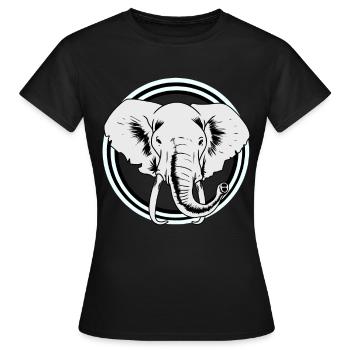 Eléphant Afrique Eléphants Faune Zoo Pachydermes - T-shirt Femme - noir - Devant - AI Model Female 172 dark (172cm)