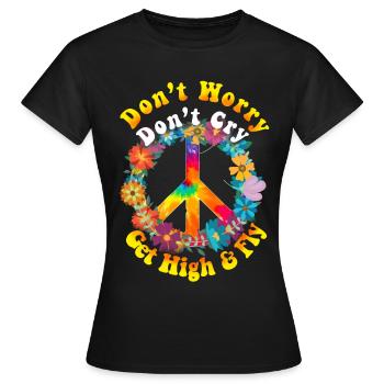Hippie - T-shirt Femme - noir - Devant - AI Model Female 172 dark (172cm)