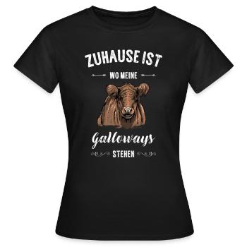 Galloway Rind I Schottland Rinderzucht Geschenk - Frauen T-Shirt - Schwarz - Vorne - AI Model Female 172 dark (172cm)