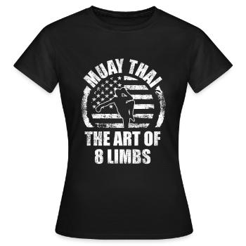 Muay Thai L’art des artistes martiaux à 8 membres - T-shirt Femme - noir - Devant - AI Model Female 172 dark (172cm)