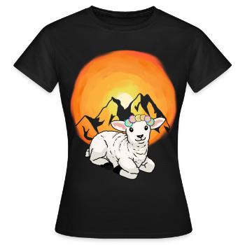 Mountains Austria Alps Lamb Sheep Nature Alm - Women's T-Shirt - black - Front - AI Model Female 172 dark (172cm)