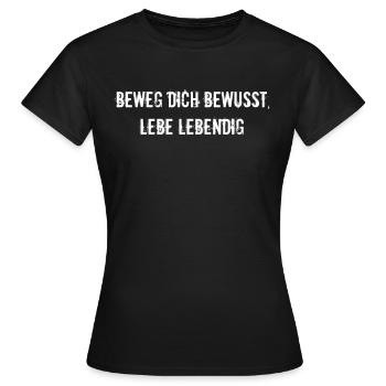 Pilates - Beweg dich bewusst, lebe lebendig - Frauen T-Shirt - Schwarz - Vorne - AI Model Female 172 dark (172cm)