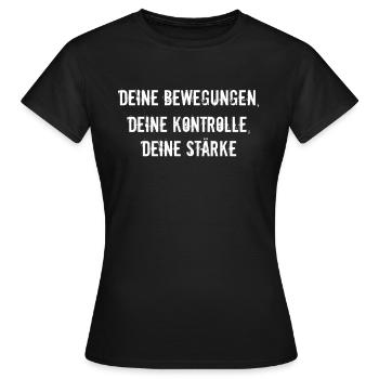 Pilates - Deine Bewegungen, deine Kontrolle, - Frauen T-Shirt - Schwarz - Vorne - AI Model Female 172 dark (172cm)