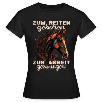 Pferdemädchen Pferdemama - Reiten - Westernreiten - Frauen T-Shirt - Schwarz - Vorne - AI Model Female 172 dark (172cm)