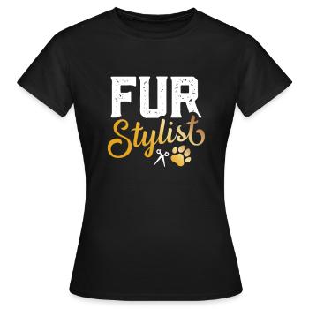 Styliste de fourrure Pet Care Artiste de fourrure - T-shirt Femme - noir - Devant - AI Model Female 172 dark (172cm)