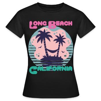 Sunglasses California Long Beach Palm Beach O - Women's T-Shirt - black - Front - AI Model Female 172 dark (172cm)