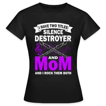 Flûte - Flûtiste Mélomanes - T-shirt Femme - noir - Devant - AI Model Female 172 dark (172cm)