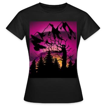 Horizon, Lumière polaire, Écologie, Environnement, Conservation de la nature - T-shirt Femme - noir - Devant - AI Model Female 172 dark (172cm)