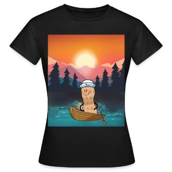 Cacahuète Loisirs Loisirs Nature Bateau - T-shirt Femme - noir - Devant - AI Model Female 172 dark (172cm)