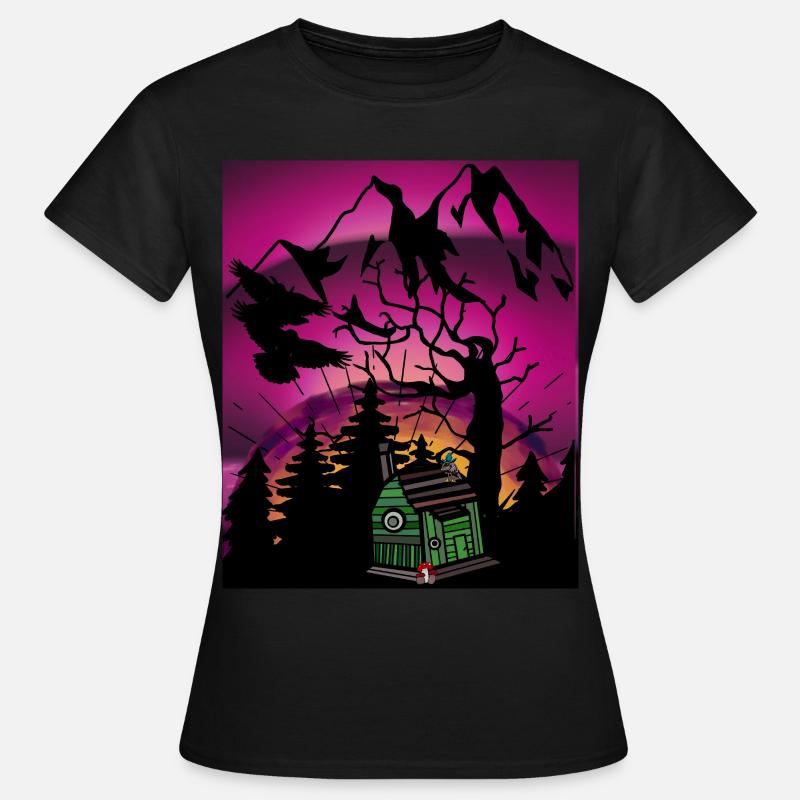 Horizont Waldbewohner Kinder Märchen Märchenfigur - Frauen T-Shirt - Schwarz