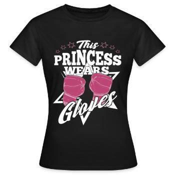 Boxing The Princess Wears Pink Boxing Gloves Gift - Frauen T-Shirt - Schwarz - Vorne - AI Model Female 172 dark (172cm)