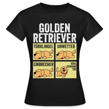 Dog Golden Retriever - Women's T-Shirt - black - Front - AI Model Female 172 dark (172cm)