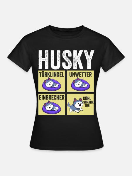 Hund Husky - Frauen T-Shirt - Schwarz