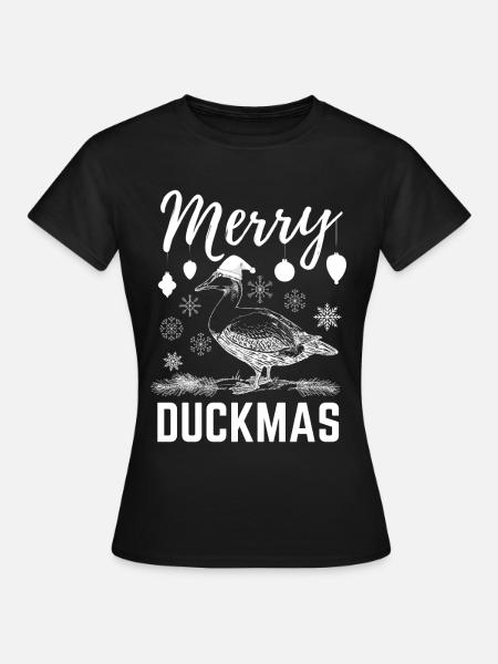 Merry Duckmas Weihnachten - Frauen T-Shirt - Schwarz