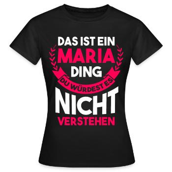 Maria - Frauen T-Shirt - Schwarz - Vorne - AI Model Female 172 dark (172cm)