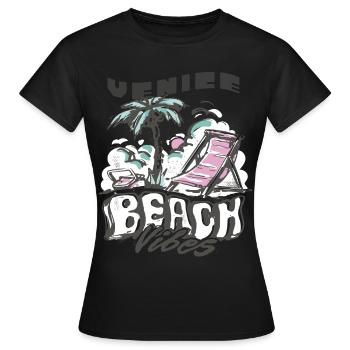 California Venice Beach Holiday Beach Holidays - Women's T-Shirt - black - Front - AI Model Female 172 dark (172cm)