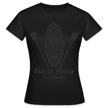 Surfing California Venice Beach Holiday Beach Surf - Women's T-Shirt - black - Front - AI Model Female 172 dark (172cm)
