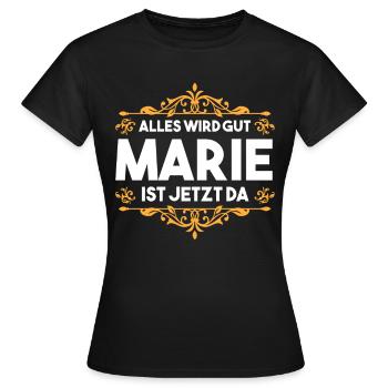 Marie - Frauen T-Shirt - Schwarz - Vorne - AI Model Female 172 dark (172cm)