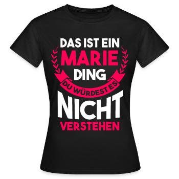 Marie - Frauen T-Shirt - Schwarz - Vorne - AI Model Female 172 dark (172cm)
