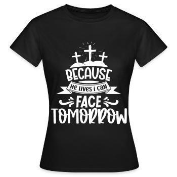 Easter - Celebrate the Resurrection of Jesus - Women's T-Shirt - black - Front - AI Model Female 172 dark (172cm)